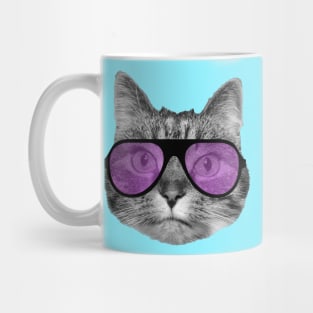 Cool cat wearing pink sunglasses Mug